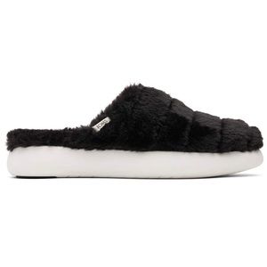 New in a box Toms Fluffy Cozy Slippers Black and White Size 7.5